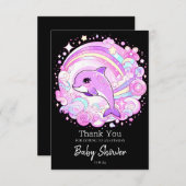 魔法のファンタジードルフィンベビーシャワー サンキューカード (正面/裏面)