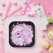 魔法のファンタジードルフィンベビーシャワー ペーパープレート (パーティー)