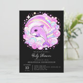 魔法のファンタジードルフィンベビーシャワー 招待状 (スタンド正面)