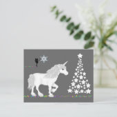 魔法のファンタジーユニコーン,妖精とクリスマスツリー シーズンポストカード (スタンド正面)