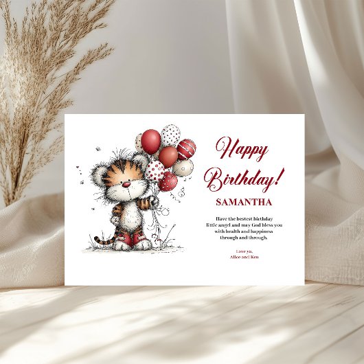 魔法のファンタジー動物の誕生日スタイルの子供用カード
