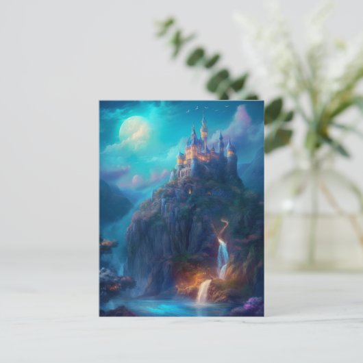 魔法のファンタジー城はがき ポストカード (スタンド正面)