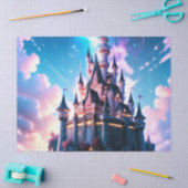 魔法のファンタジー城誕生日ギフトラップ 薄葉紙 (クラフト)