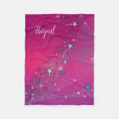 魔法のファンタジー夢の天の星オンマゼンタ フリースブランケット (正面)