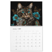 魔法のファンタジー猫 – AIがアートを生み出した カレンダー (1月 2027)
