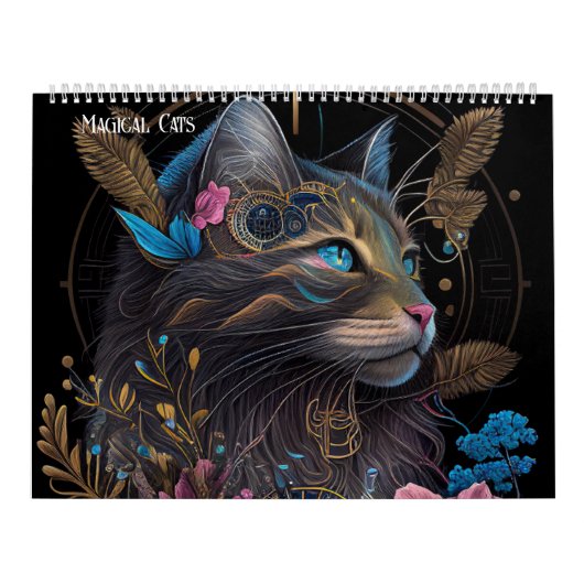 魔法のファンタジー猫 – AIがアートを生み出した カレンダー (カバー)