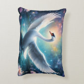 魔法のファンタジー白鳥ミッドナイト湖の睡蓮 アクセントクッション (裏面(縦))