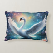 魔法のファンタジー白鳥ミッドナイト湖の睡蓮 アクセントクッション (裏面)