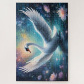 魔法のファンタジー白鳥ミッドナイト湖の睡蓮 ジグソーパズル (縦)