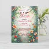 魔法のファンタジー魔法の森の赤ちゃんシャワー 招待状 (スタンド正面)