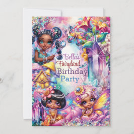 魔法のフェアリーランドの誕生日パーティー 招待状