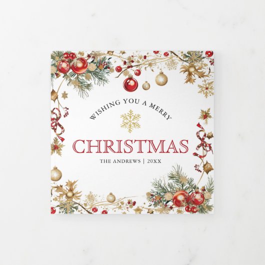 魔法のフェスティバルウィンタービレッジ4写真クリスマス 三つ折りクリスマスカード (カバー)