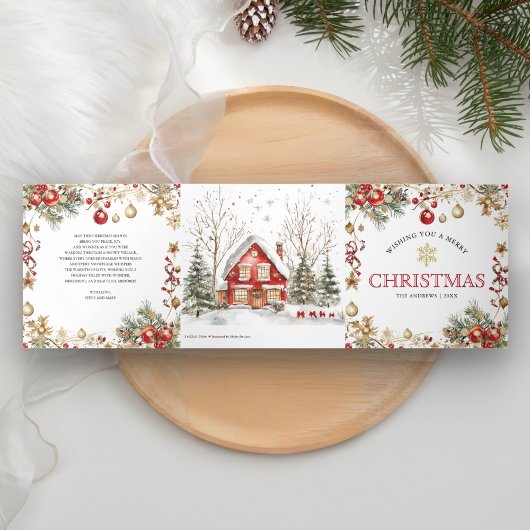 魔法のフェスティバルウィンタービレッジ4写真クリスマス 三つ折りクリスマスカード