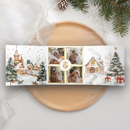魔法のフェスティバルウィンタービレッジ4写真クリスマス 三つ折りクリスマスカード