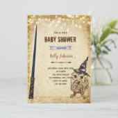 魔法のフクロウのシャワー誕生日招待状 招待状 (スタンド正面)