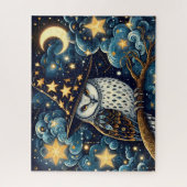 魔法のフクロウの星空 ジグソーパズル (縦)