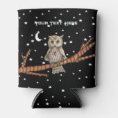 魔法のフクロウオンブランクパープルクリスタルムーンスターズ 缶クーラー (正面)