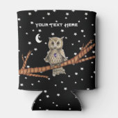 魔法のフクロウオンブランクパープルクリスタルムーンスターズ 缶クーラー (裏面)