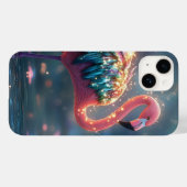 魔法のフラミンゴファンタジーアートと羽カラフル付き Case-Mate iPhoneケース (裏面 (横))