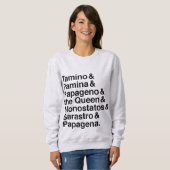 魔法のフルートのキャラクターのワイシャツ スウェットシャツ (正面フル)