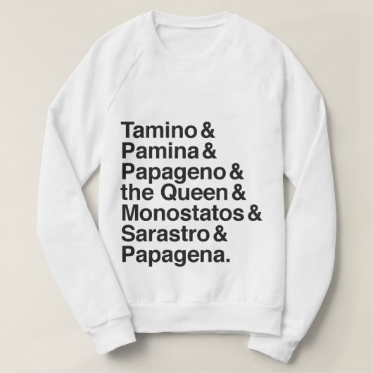 魔法のフルートのキャラクターのワイシャツ スウェットシャツ (デザイン正面)