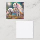 魔法のフル素晴らし体ホワイトユニコーン スクエア名刺 (正面/裏面)