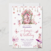 魔法のフローラガーデンフェアリー1st誕生日パーティー 招待状 (正面)