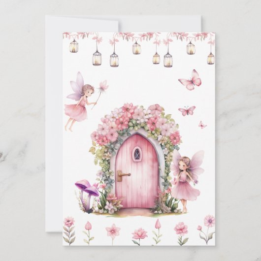 魔法のフローラガーデンフェアリー1st誕生日パーティー 招待状 (裏面)