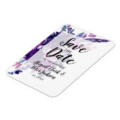 魔法のフローラバイオレット水の色の日付を保存 マグネット (左側)