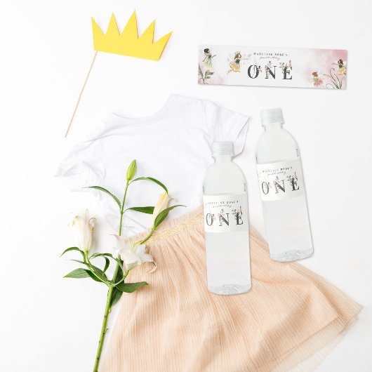 魔法のフローラフェアリー1st誕生日パーティー ペットボトルラベル