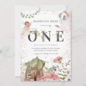 魔法のフローラフェアリー1st誕生日パーティー 招待状 (正面)