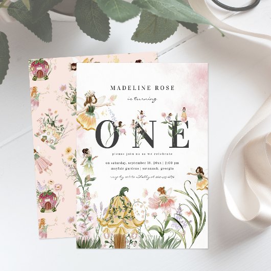 魔法のフローラフェアリー1st誕生日パーティー 招待状