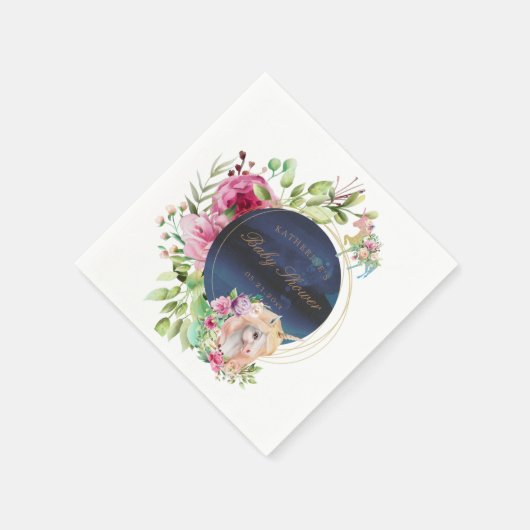 魔法のフローラユニコーン赤ちゃんシャワー紙 スタンダードカクテルナプキン (角)