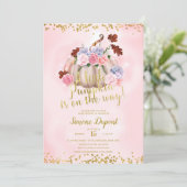 魔法のフローラリトルカボチャ女の子ベビーシャワー 招待状 (スタンド正面)