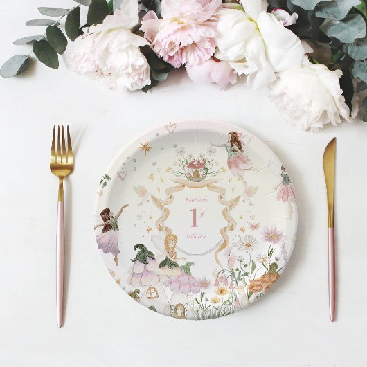 魔法のフローラ妖精の誕生日パーティー ペーパープレート