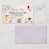 魔法のフローラ妖精プリンセスの赤ちゃんシャワーブック エンクロージャーカード (正面/裏面)