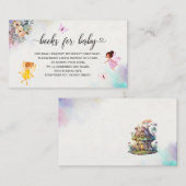 魔法のフローラ妖精プリンセスの赤ちゃんシャワーブック エンクロージャーカード (正面/裏面)