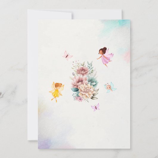 魔法のフローラ妖精プリンセスは2つの水を回している 招待状 (裏面)