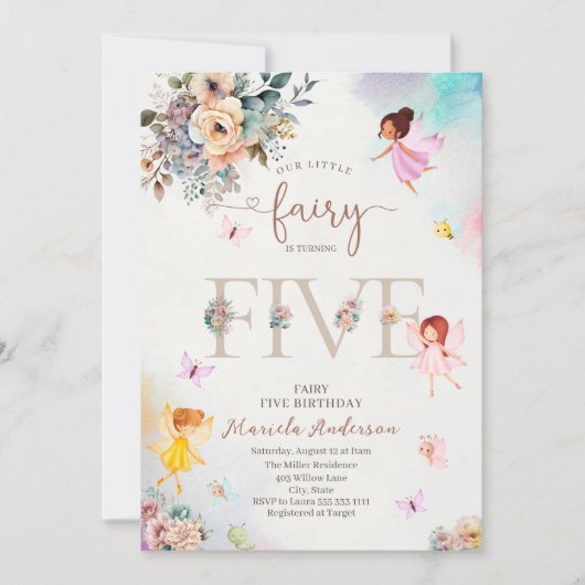 魔法のフローラ妖精プリンセスは5ワットを回している 招待状 (正面)