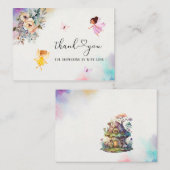 魔法のフローラ妖精プリンセスウォーター感謝していカラーユー ノートカード (正面/裏面)