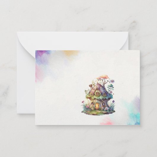 魔法のフローラ妖精プリンセスウォーター感謝していカラーユー ノートカード (裏面)