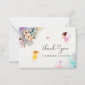 魔法のフローラ妖精プリンセスウォーター感謝していカラーユー ノートカード (正面)