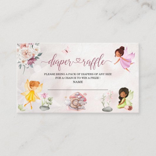 魔法のフローラ妖精プリンセスベビーシャワーオムツr エンクロージャーカード (正面)