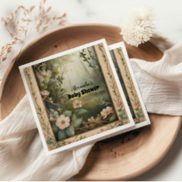 魔法のフローラ森林赤ちゃんシャワー スタンダードカクテルナプキン