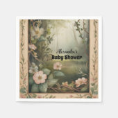 魔法のフローラ森林赤ちゃんシャワー スタンダードカクテルナプキン (正面)