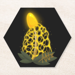 魔法のブライダルヴェイルスパークリイエローキノコ ペーパーコースター