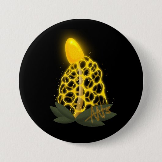 魔法のブライダルヴェイルスパークリイエローキノコ 缶バッジ (正面)