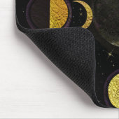 魔法のブラック＆ゴールドムーンフェーズ マウスパッド (コーナー)