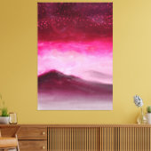 魔法のブルゴーニュのピンクのオーロラ絵画の風景 キャンバスプリント (インサイチュ (リビング))