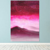 魔法のブルゴーニュのピンクのオーロラ絵画の風景 キャンバスプリント (インサイチュ (ウッドフロア))